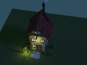 low poly cottage - house 3D Model