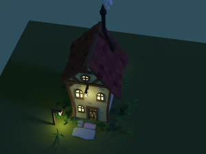 low poly cottage - house 3D Model