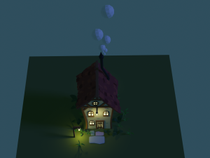low poly cottage - house 3D Model