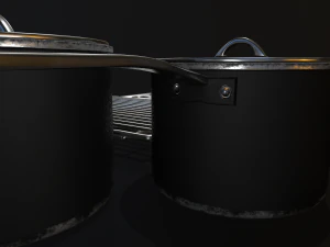 kitchen assets - pots pans etc 3D Model