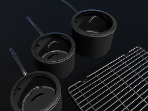kitchen assets - pots pans etc Modelo 3D