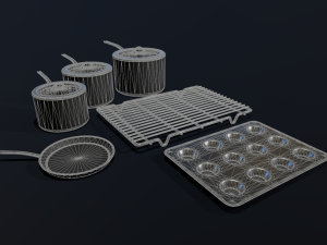 kitchen assets - pots pans etc Modelo 3D