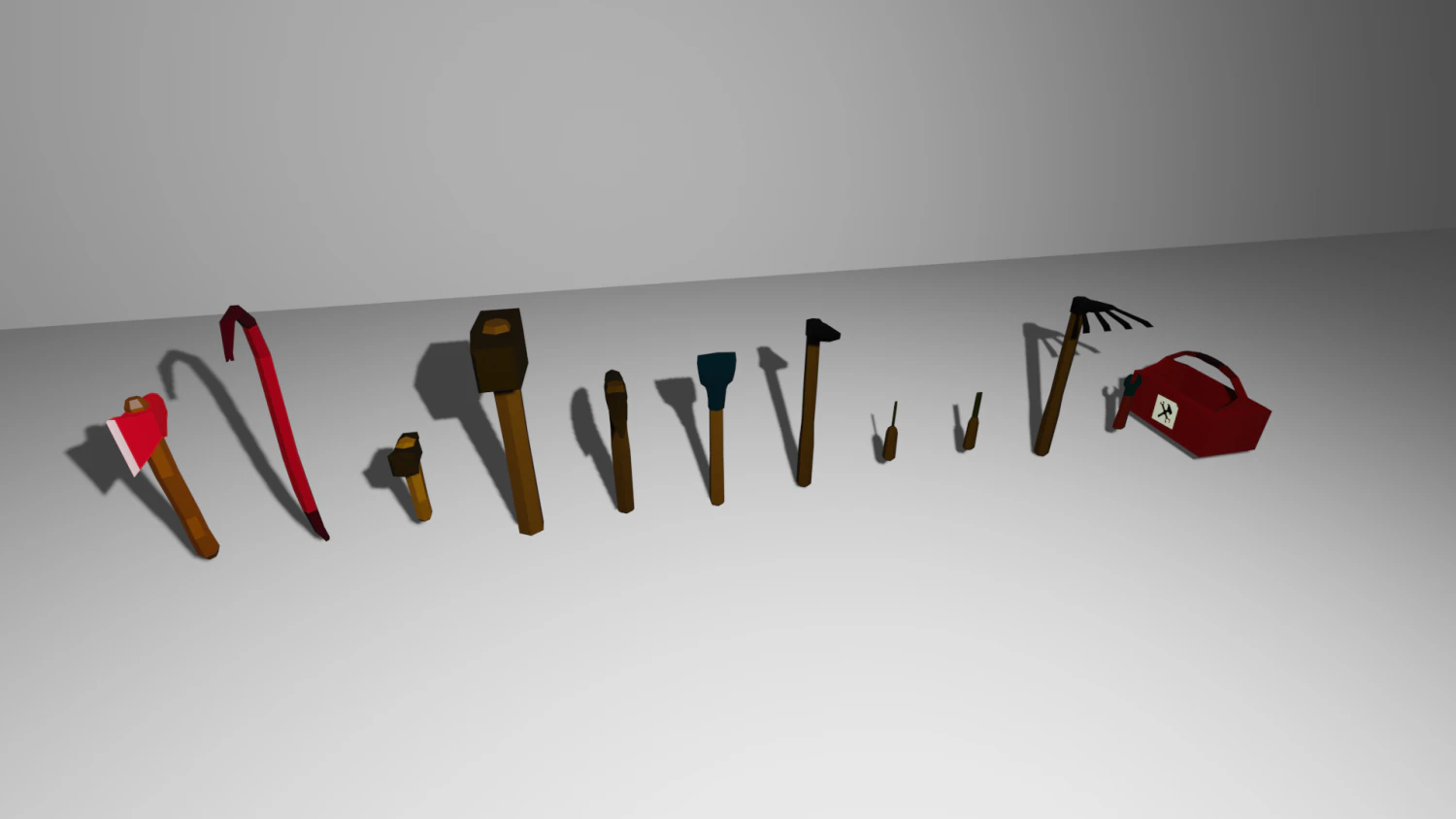 LowPoly Tool pack 3D Model .c4d .max .obj .3ds .fbx .stl .blend