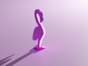 glowing flamingo lamp Model 3D