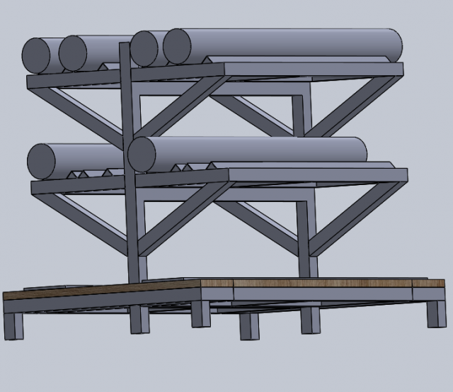 plat and cylinder shelving 3D Model .c4d .max .obj .3ds .fbx .stl .blend 