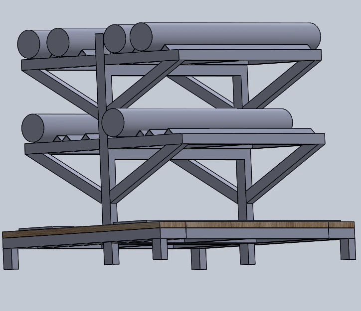 &eacute;tag&egrave;res plates et cylindriques Modèle 3D .c4d .max .obj .3ds .fbx .stl .blend 