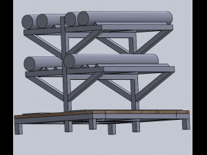 plat and cylinder shelving 3D Model