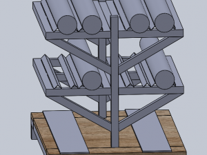 plat and cylinder shelving 3D Model