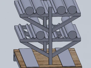 &eacute;tag&egrave;res plates et cylindriques Modèle 3D