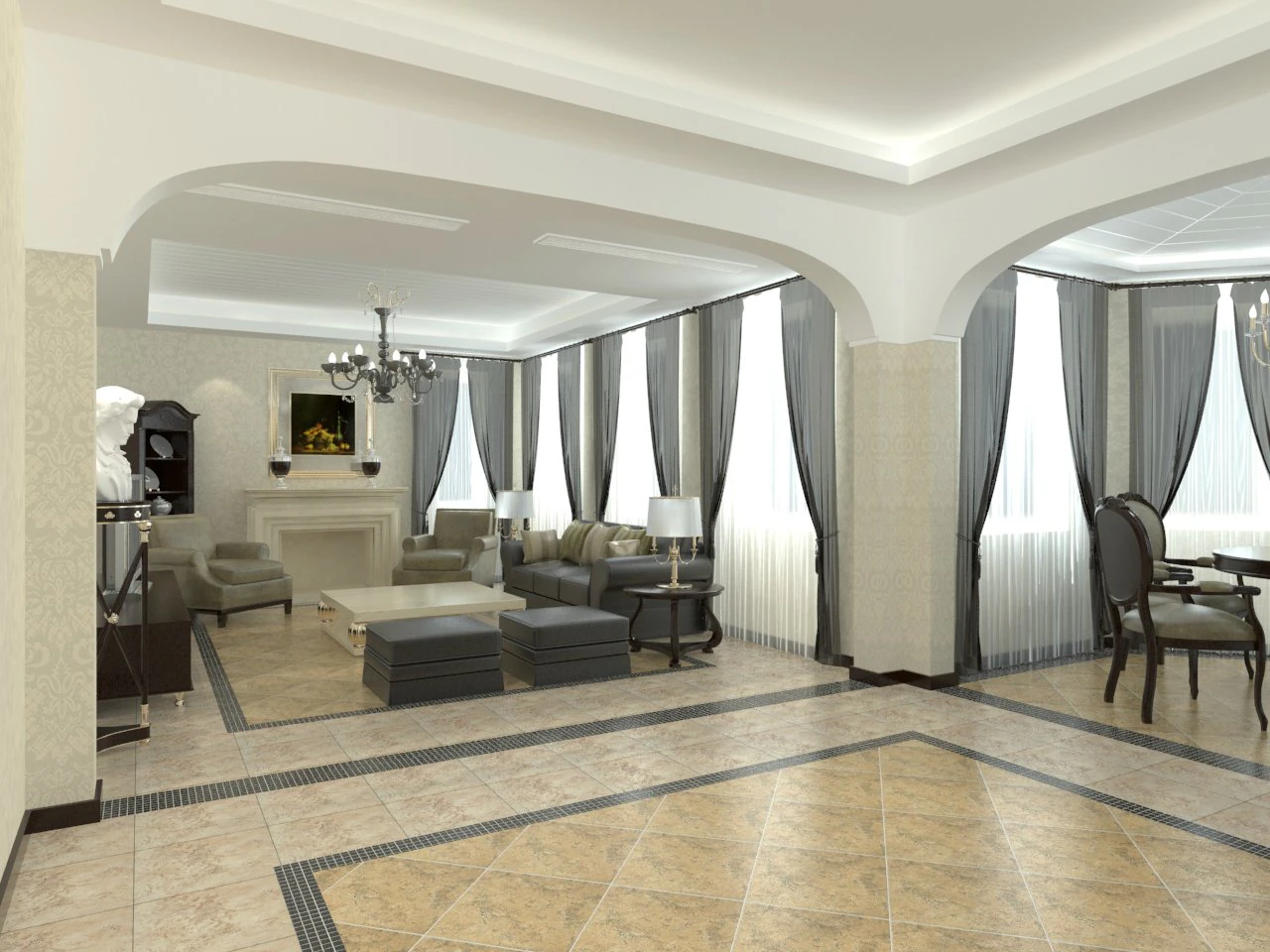 dining room-living room CG Textures .c4d .max .obj .3ds .fbx .stl .blend 
