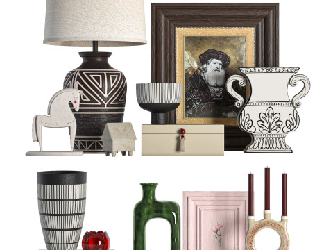 Vintage Decorative set01 3D Model