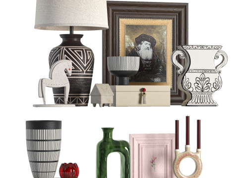 Vintage Decorative set01 3D Model