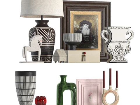 Vintage Decorative set01 3D Model