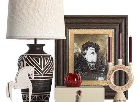 Vintage Decorative set01 3D Model