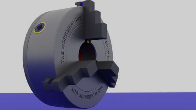 Lathe chuck 3D Modell .c4d .max .obj .3ds .fbx .stl .blend