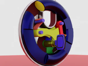 无水印圆形快门锁 3D 模型