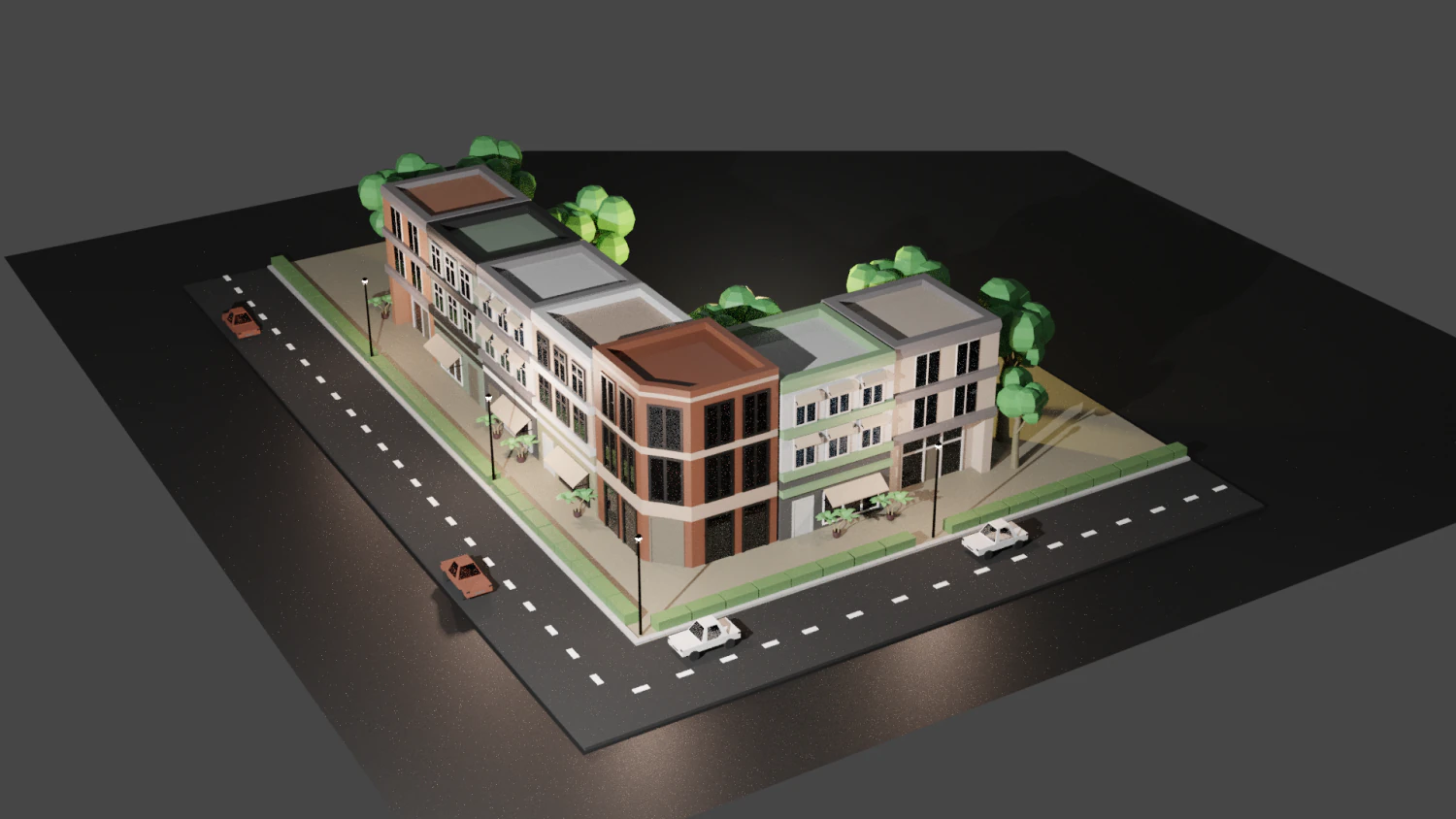 low poly city assets 3D Model .c4d .max .obj .3ds .fbx .stl .blend 