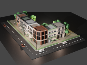 low poly city assets Model 3D