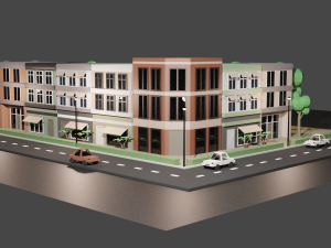 low poly city assets 3D Model