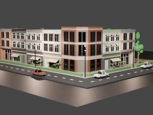 low poly city assets 3D Model