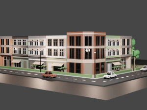 low poly city assets 3D Model