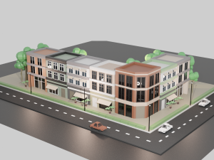low poly city assets 3D Model