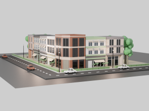 low poly city assets 3D Model
