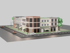 low poly city assets 3D Model