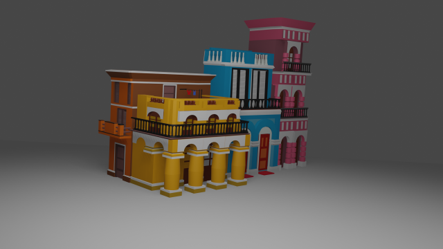 Havana Building Model 3D .c4d .max .obj .3ds .fbx .stl .blend 