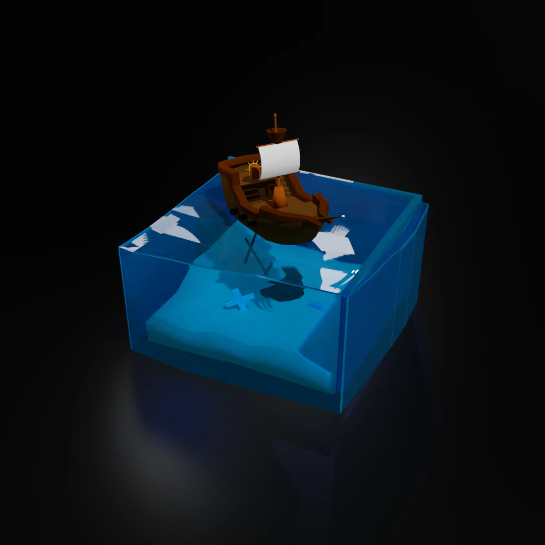 Pirate Ship Low Poly 3D Model .c4d .max .obj .3ds .fbx .stl .blend 