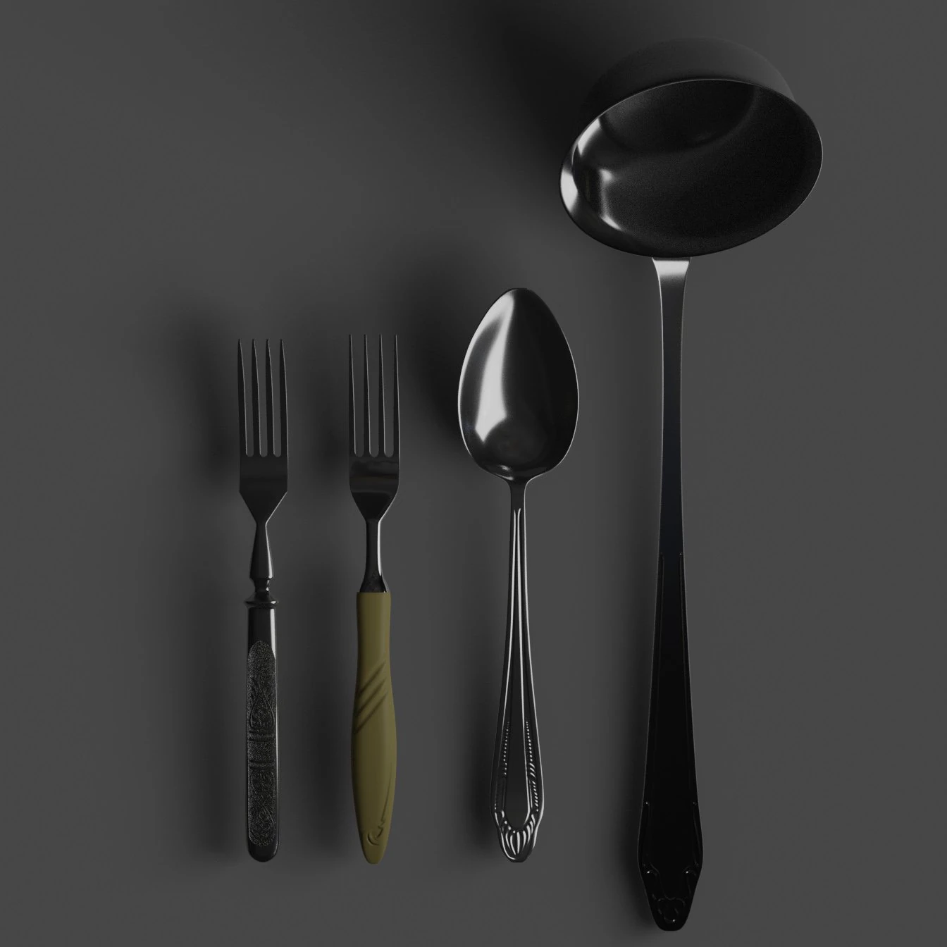 cutlery 3D Model .c4d .max .obj .3ds .fbx .stl .blend 