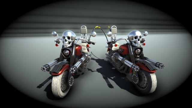warrior bike off road harley 3D Модель .c4d .max .obj .3ds .fbx .stl .blend 