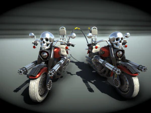 savaş&ccedil;ı motosikleti off road harley 3D Model