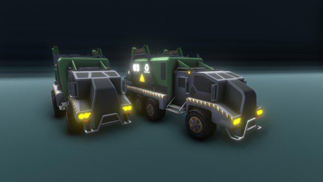 a futuristic goods carrying truck 3D 模型 .c4d .max .obj .3ds .fbx .stl .blend 
