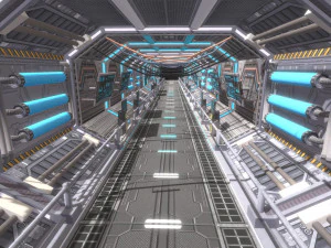 futuristic space tunnel 3D Model