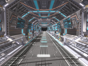 futuristic space tunnel Modelo 3D