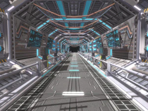 futuristic space tunnel 3D Model