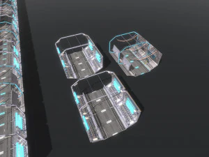 futuristic space tunnel 3D Model