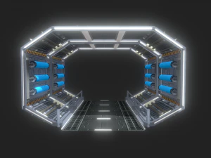 futuristic space tunnel 3D Model