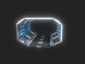 futuristic space tunnel Modelo 3D