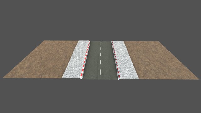 simple road model Modelo 3D .c4d .max .obj .3ds .fbx .stl .blend 