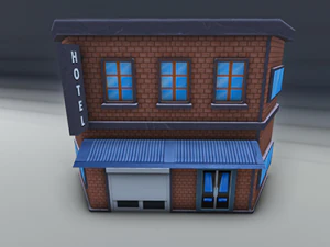 red bricks buildings pack 3D Model