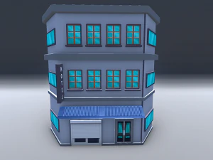 red bricks buildings pack 3D Model