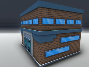 red bricks buildings pack Modèle 3D