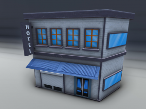 red bricks buildings pack Modèle 3D
