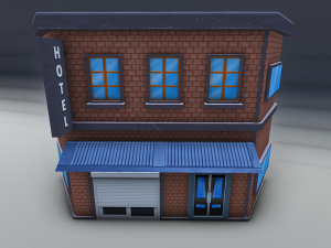 red bricks buildings pack Modèle 3D
