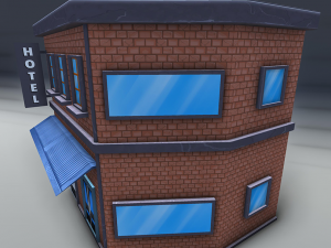 red bricks buildings pack Modèle 3D