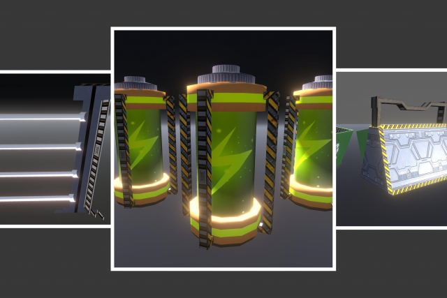 futuristic space props Model 3D .c4d .max .obj .3ds .fbx .stl .blend 