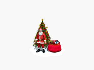 santa claus christmas tree gifts 3D-Modell