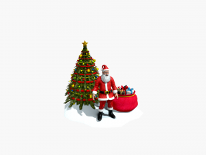 santa claus christmas tree gifts 3D-Modell